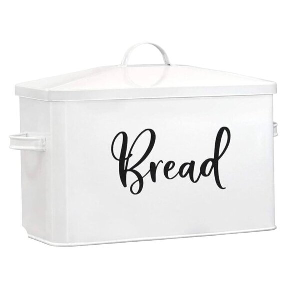 Home Acre Designs Other - NIB Home Acre Designs Large Bread Storage Box Carbon Steel Cream/Black Counter